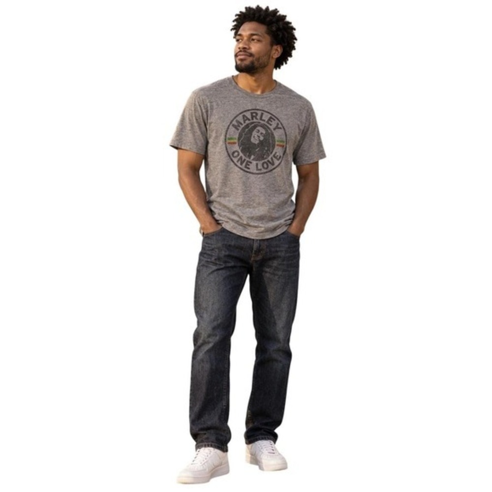 Zion Rootswear Bob Marley One Love Gray Graphic T-Shirt Medium Reggae Tee
